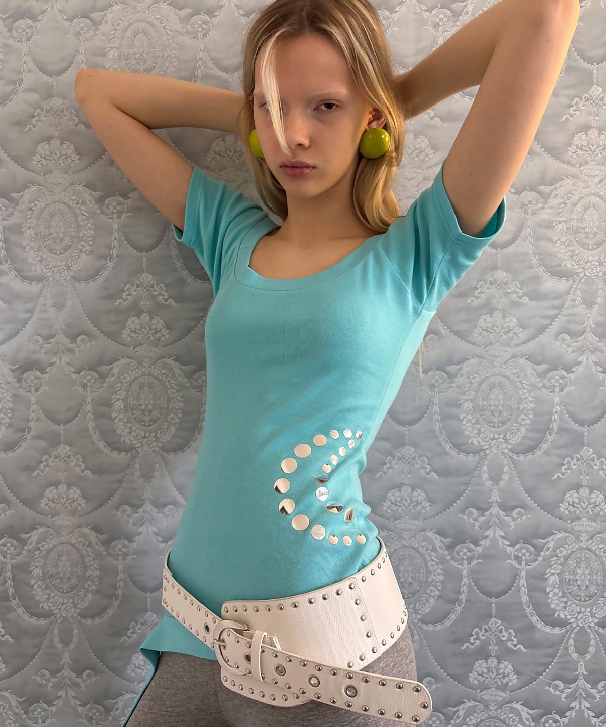 저스트하우스(JUSTHAUS) SIDE TIE BOATNECK TOP, MINT