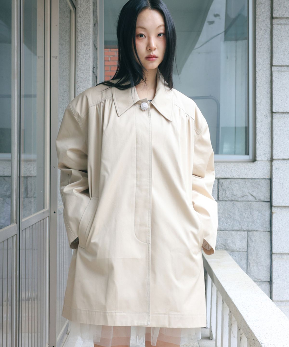 소르디(SORDI) Bead Button Trench_beige