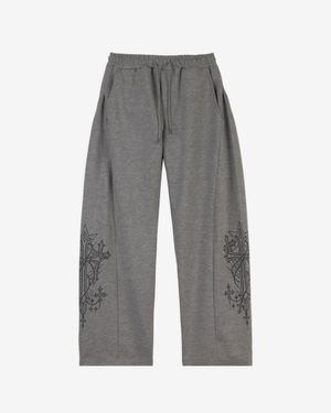 크로스 세그먼트 와이드팬츠 (Melange)