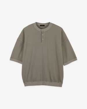 피그먼트 와플 버튼 티셔츠 (Oat Beige)