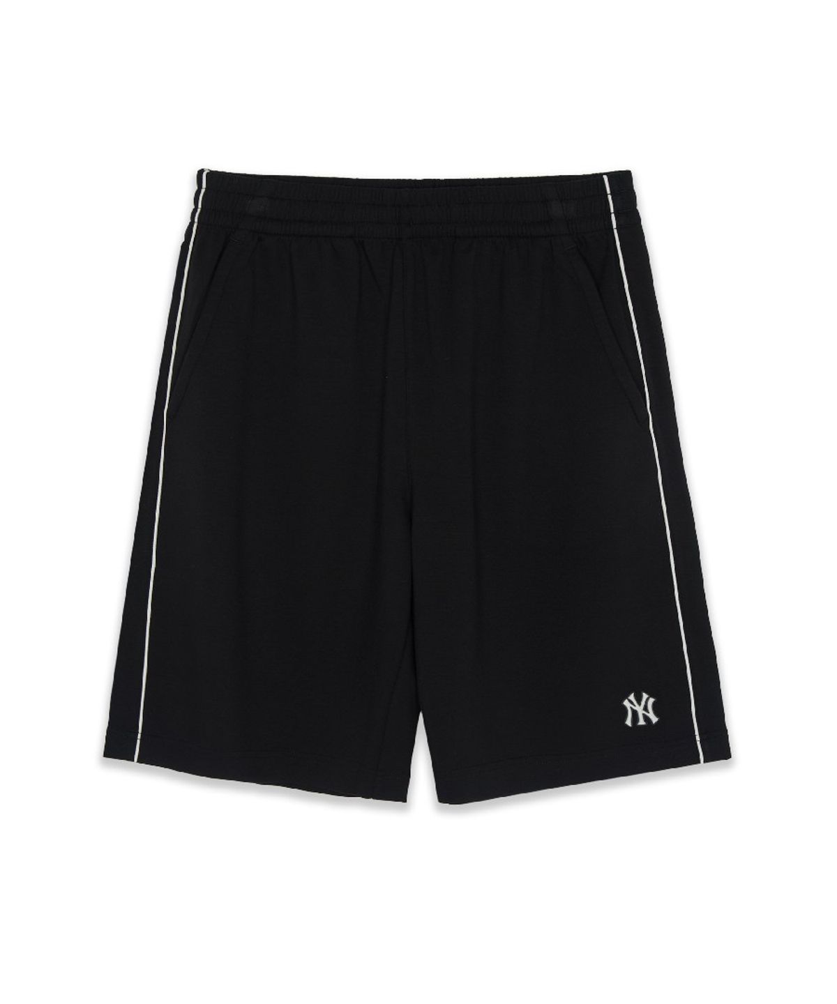 엠엘비(MLB) 베이직 스몰로고 쿨링 양면지 파이핑 6부 반바지 NY (Black)