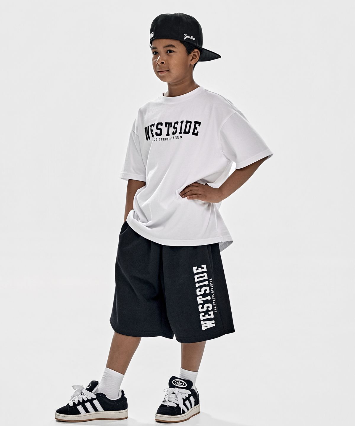 테이크이지 키즈(TAKEASY KIDS) [기획] 자이언트핏 웨스트사이드 셋업 (화이트/블랙)