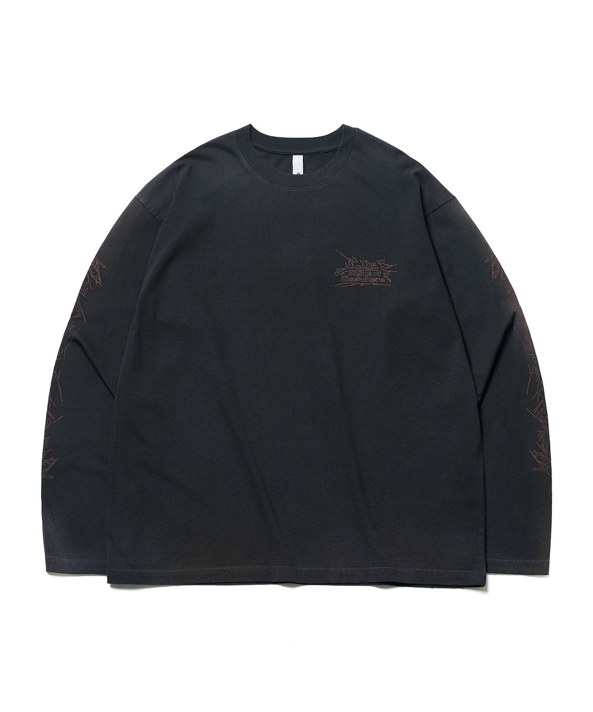 에스파이(ESFAI) MEMORY TYPE L/S T-SHIRT (VTG BLACK)