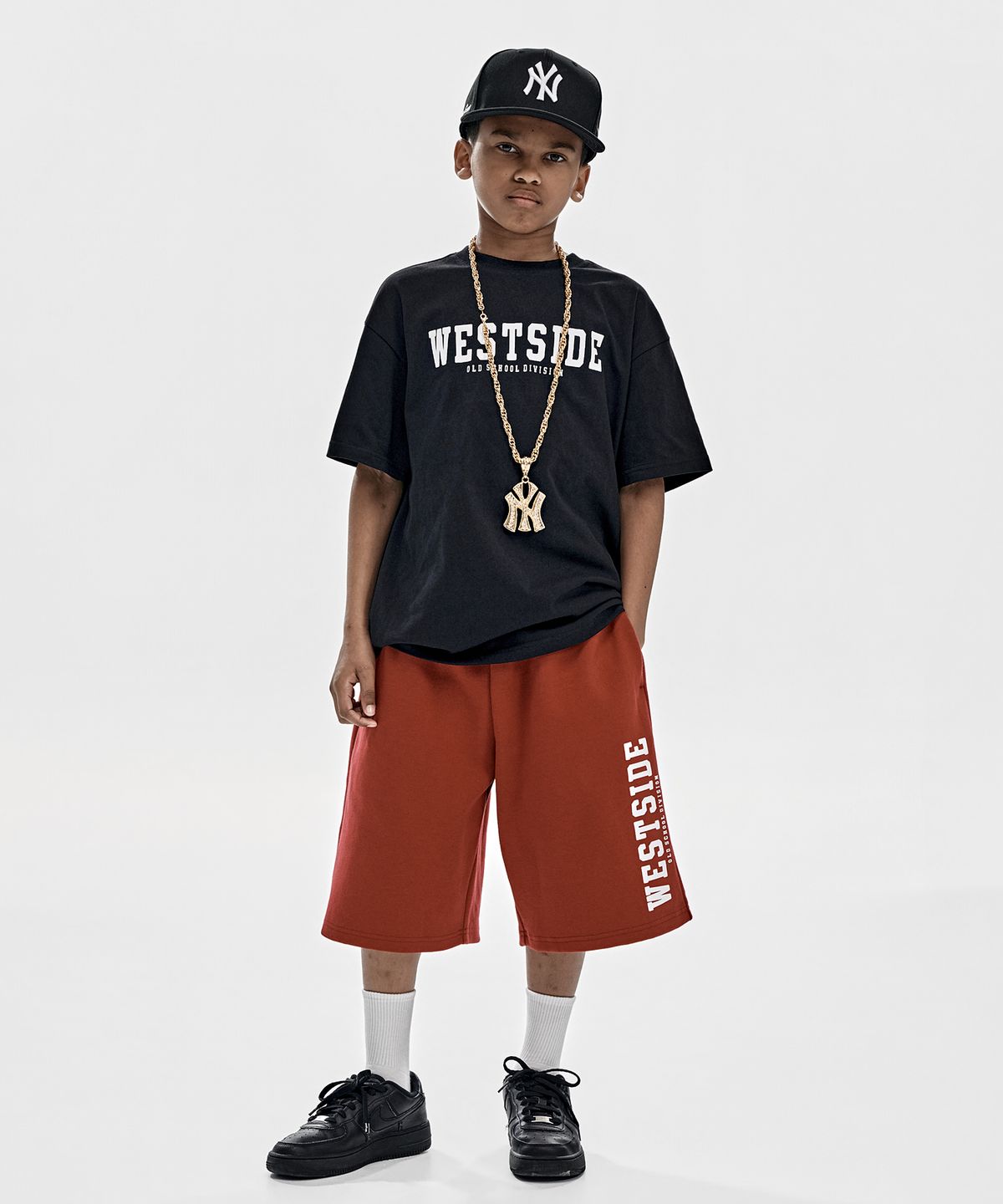 테이크이지 키즈(TAKEASY KIDS) [기획] 자이언트핏 웨스트사이드 셋업 (블랙/버건디)