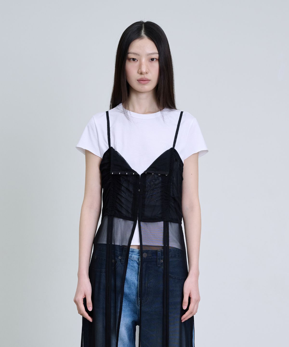 더애틋(THE AÉTUT) Hook Detail Mesh Dress_Black