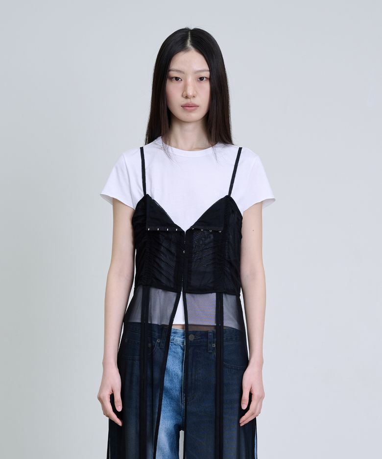 Hook Detail Mesh Dress_Black
