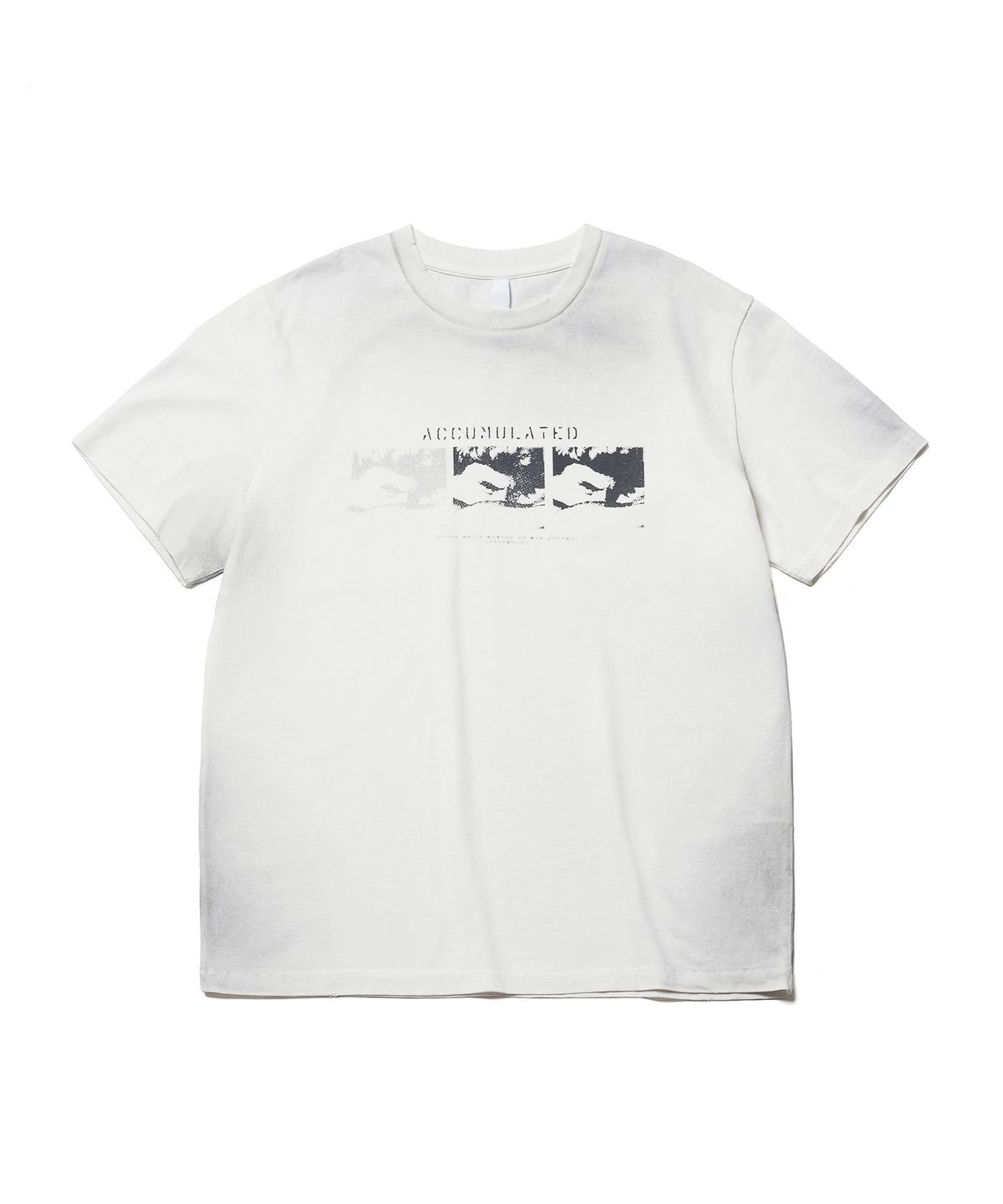 에스파이(ESFAI) ACCUMULATED REGULAR T-SHIRT (OFF WHITE)
