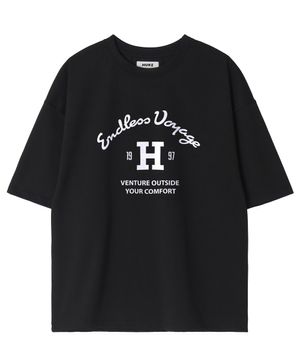 H 미들로고 반팔 티셔츠 (블랙)