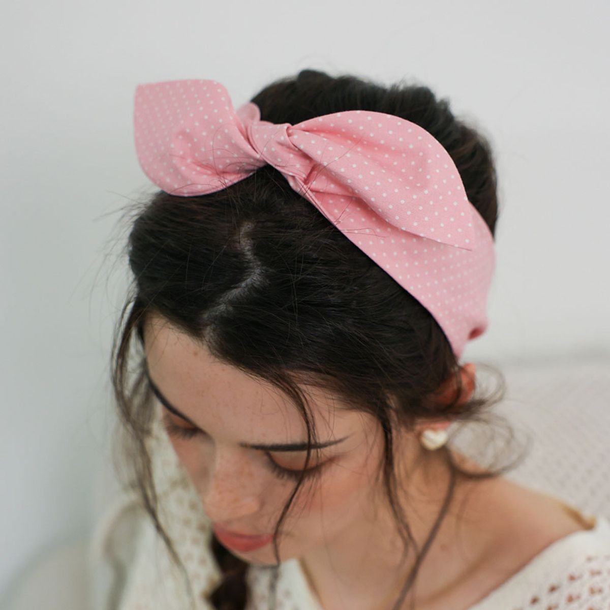 던드롭(DUNDROP) DD_Dot pattern twilly scarf_2color