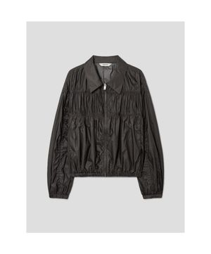 셔링 디테일 경량 점퍼  애쉬