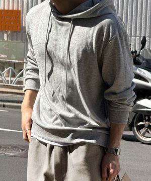 모노 보들보들 레이어드 후드티 [M-6XL]