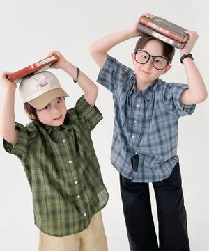 플로우 썸머 쿨 체크 셔츠