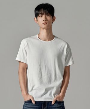 M1089 데일리 머슬핏 기능성 반팔 티셔츠_아이보리