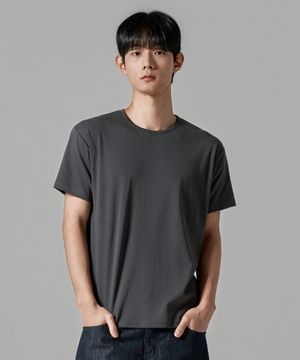 M1089 데일리 머슬핏 기능성 반팔 티셔츠_차콜