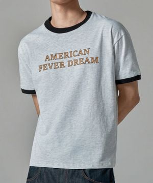 M1090 드림피버 링거 반팔 티셔츠_화이트 멜란지