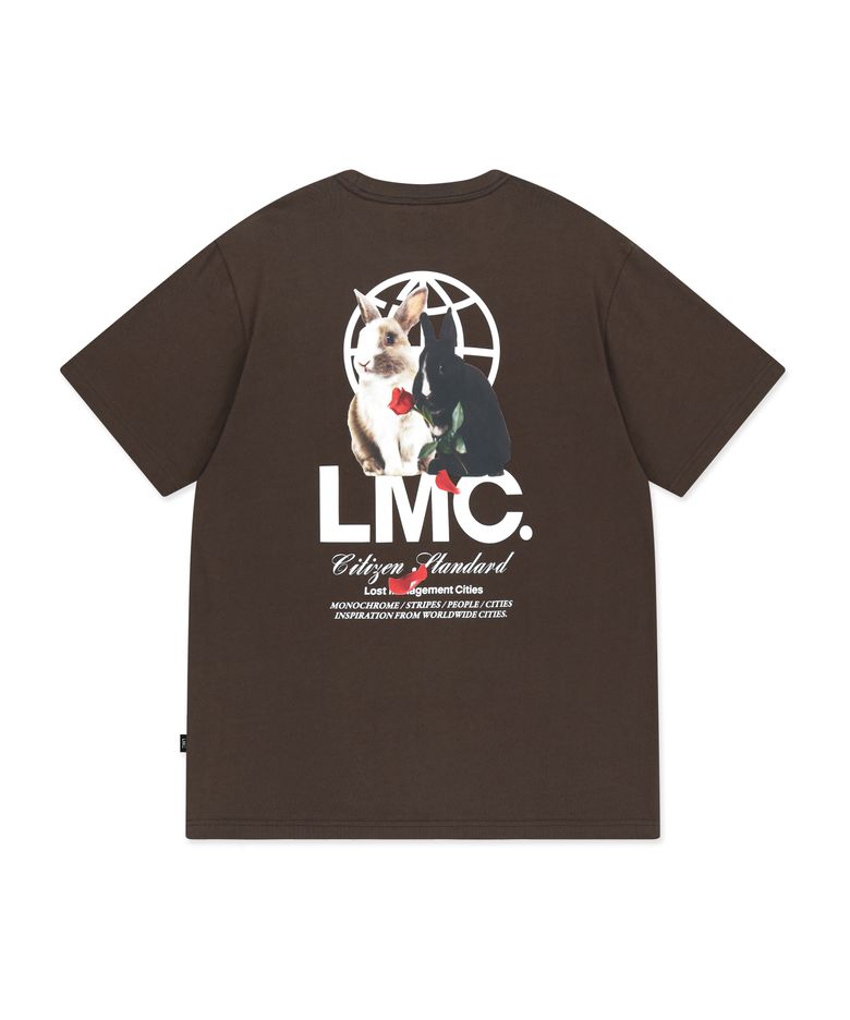 MONO RABBIT GLOBE TEE brown