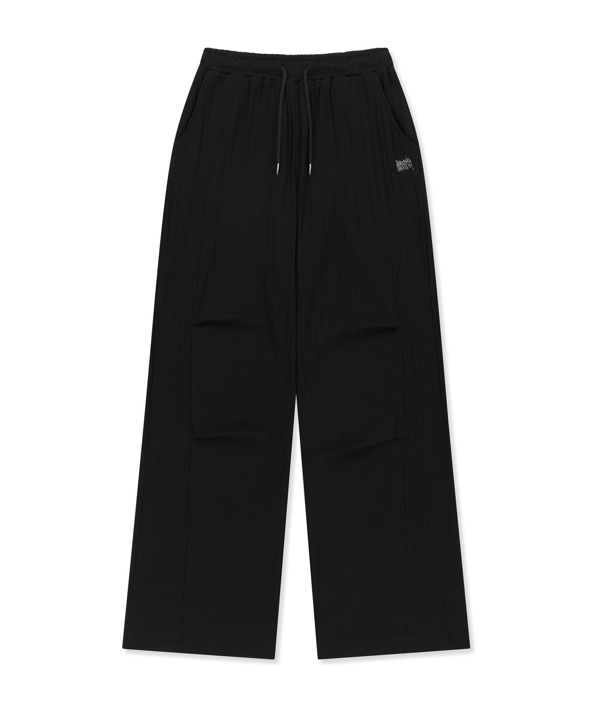 브라운브레스(BROWNBREATH) W RIB MIXED PANTS - BLACK