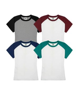 여성 슬림핏 래글런 반팔티셔츠 5 COLORS