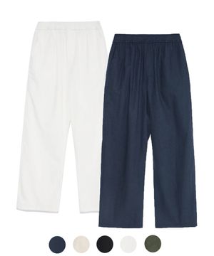 린넨 밴딩 와이드 팬츠 - (5COLOR)