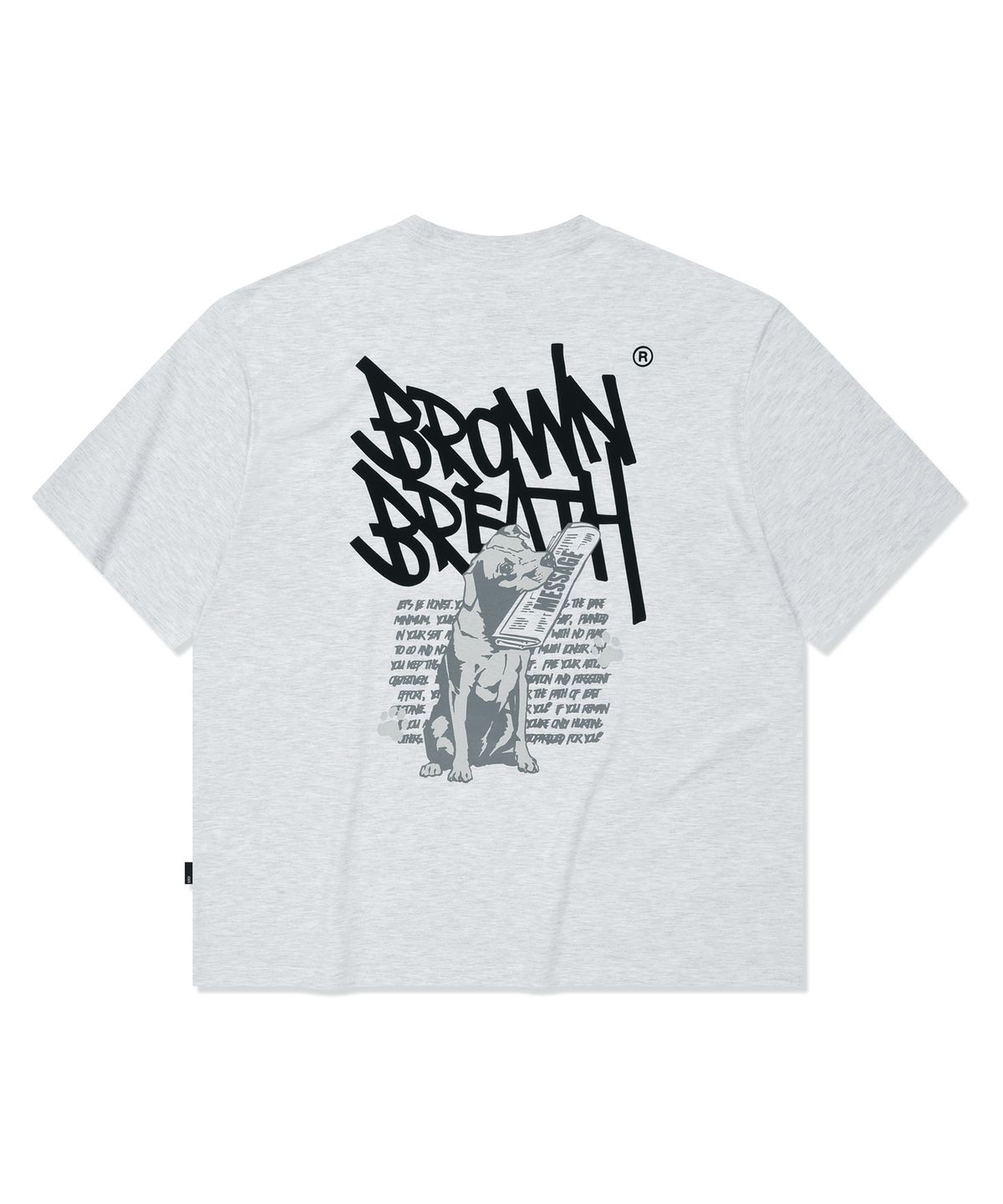 브라운브레스(BROWNBREATH) DELIVERY TAG TEE - ASH