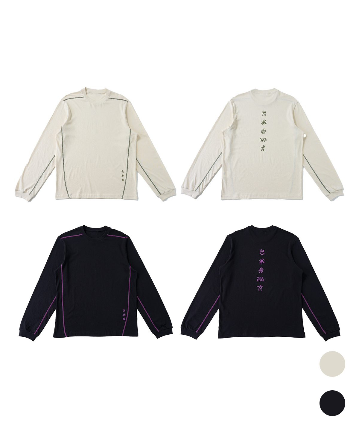 버튼서울(BUTTON SEOUL) 컬러 스티치 심볼릭 롱슬리브 (2 COLOR)