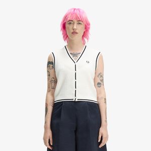 [Womens] 버튼 스루 텍스쳐드 니트 베스트 - 스노우 화이트 AFPF2612132-129