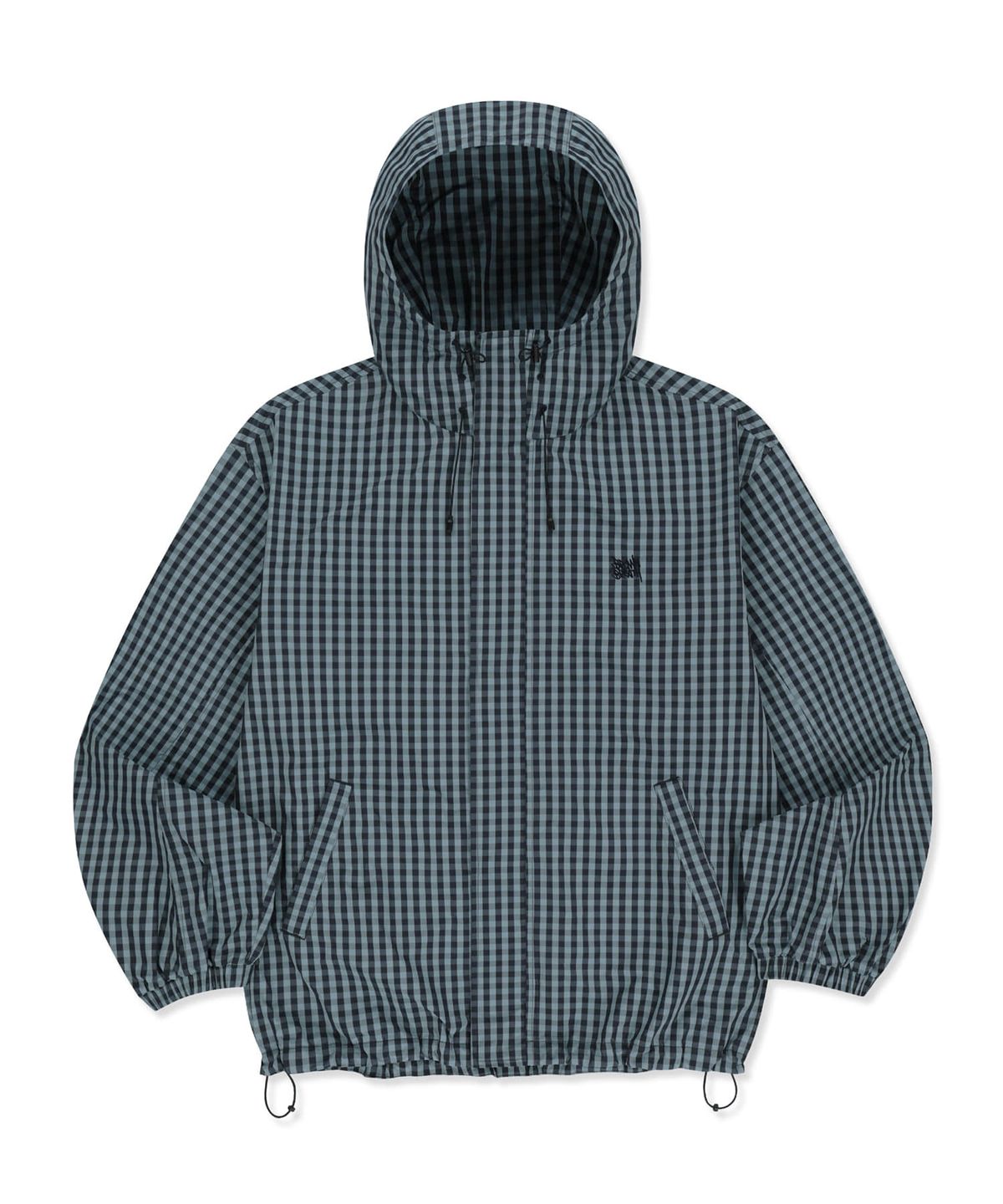 브라운브레스(BROWNBREATH) CHECK WINDBREAKER JACKET - BLUE