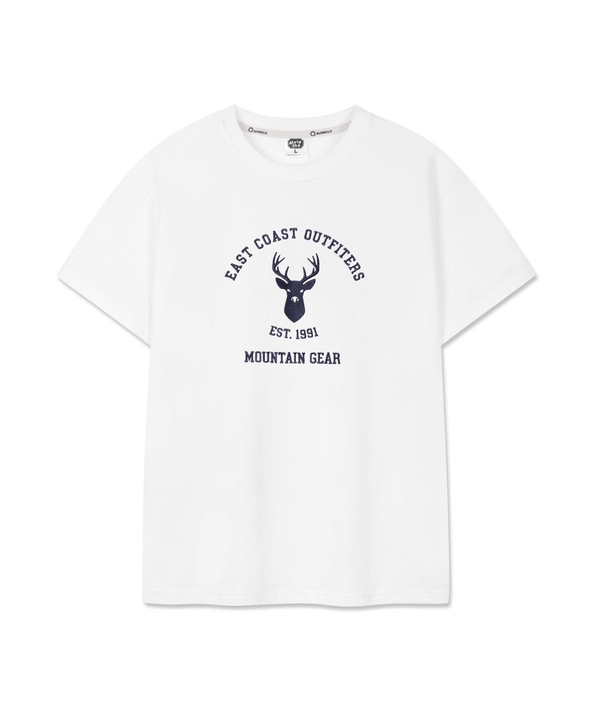 앨빈클로(ALVINCLO) REINDEER 패치 반팔티셔츠 AST3619 (4COLOR)