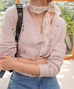 플라워자수R넥가디건 (HHCD251271)