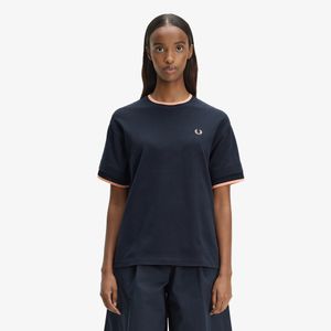 [Womens] 팁드 메쉬 피케 티셔츠 - 네이비 AFPF2612191-608