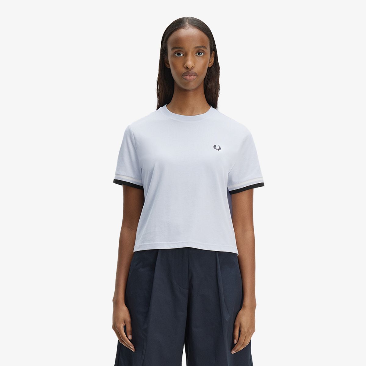 프레드페리(FRED PERRY) [Womens] 볼드 팁드 티셔츠 - 더스키 블루 AFPF2612179-28A