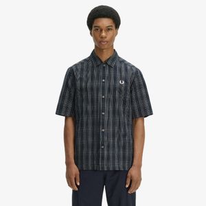 [Sharp] 시어서커 체크 셔츠 - 네이비 AFPM2612470-608