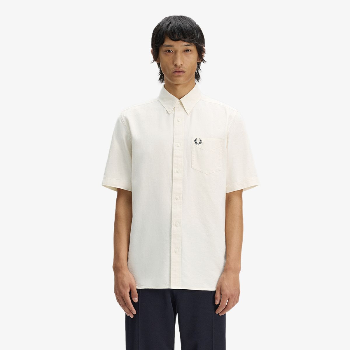 프레드페리(FRED PERRY) [Sharp] 숏 슬리브 옥스포드 셔츠 - 에크루 AFPM2618730-S70