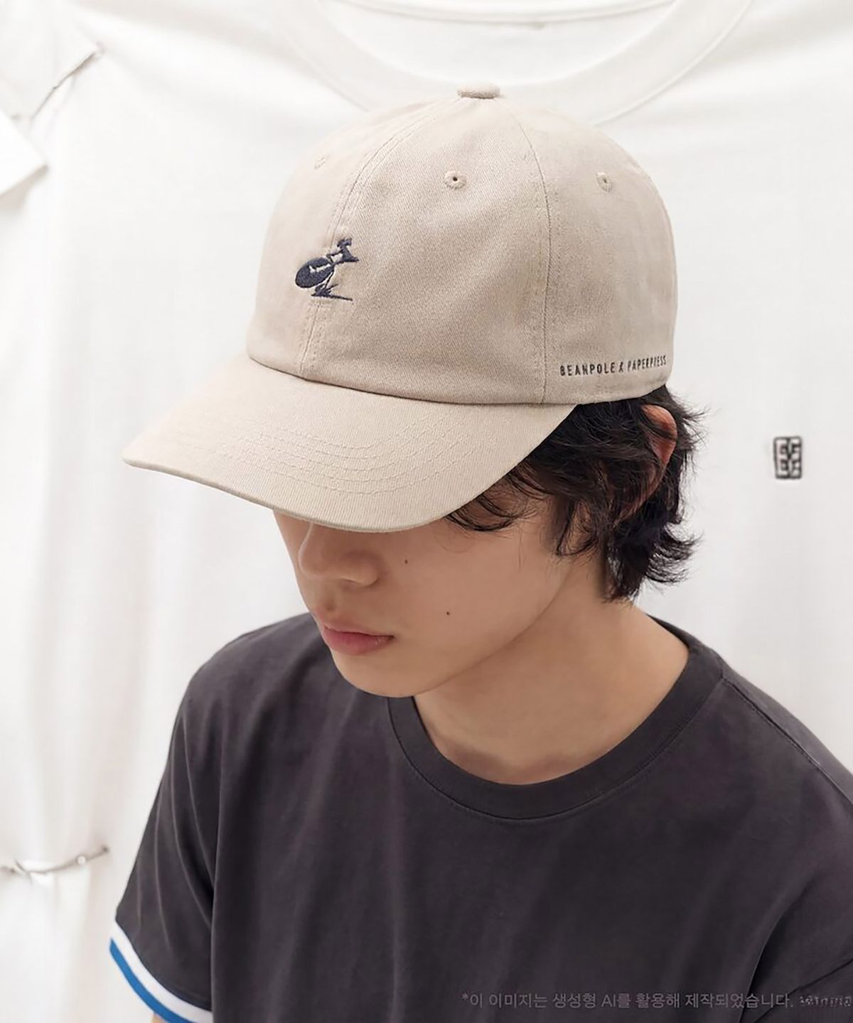 빈폴 멘(BEANPOLE MEN) PAPER PRESS X BEANPOLE 볼캡  아이보리