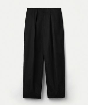 Extra Long Staple Cotton Oval Silhouette Pants_Black