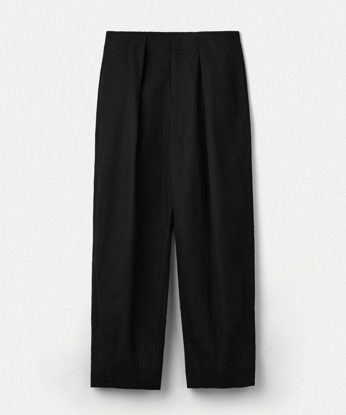 우마뭉(UMARMUNG) Extra Long Staple Cotton Oval Silhouette Pants_Black