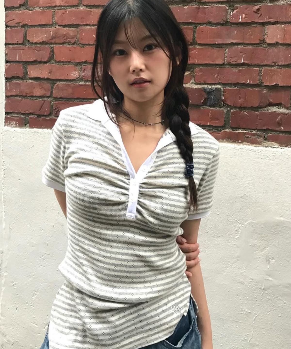 로긴 앤 로지(ROGIN N ROSIE) Side Point Polo Shirt Grey