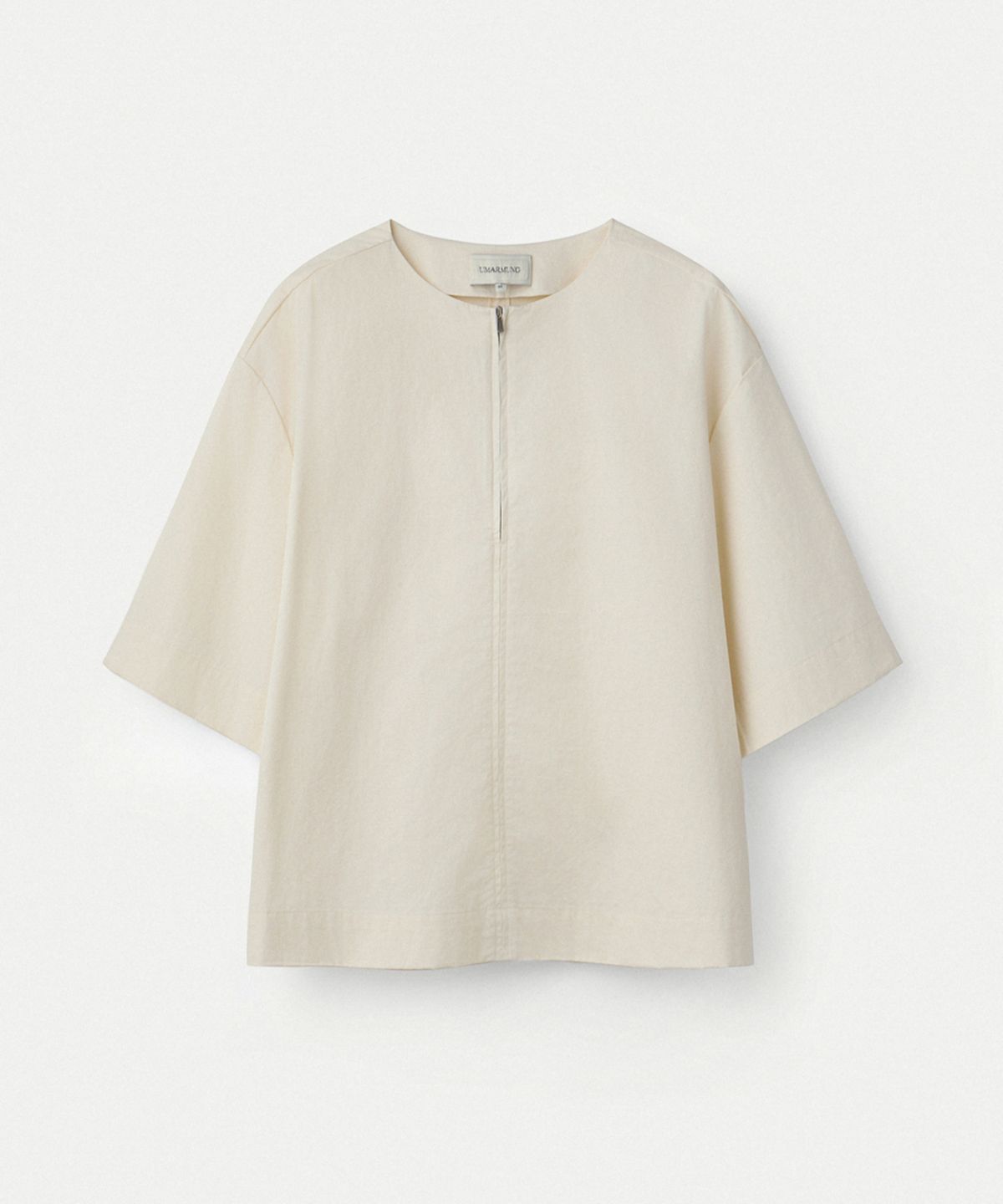 우마뭉(UMARMUNG) Extra Long Staple Cotton Zipper Front Pullover_Day Light