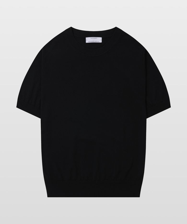 [제냐 이태리 수입원사] Zegna YARN 라운드니트 블랙_제냐 썸머울100