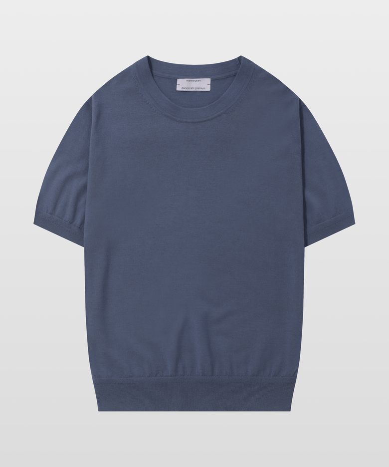 [제냐 이태리 수입원사] Zegna YARN 라운드니트 라이트블루_제냐 썸머울100
