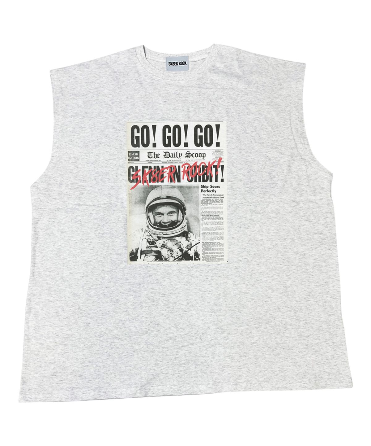 스케이터락(SK8ER ROCK) Cosmic Headline Sleeveless ((white melange))