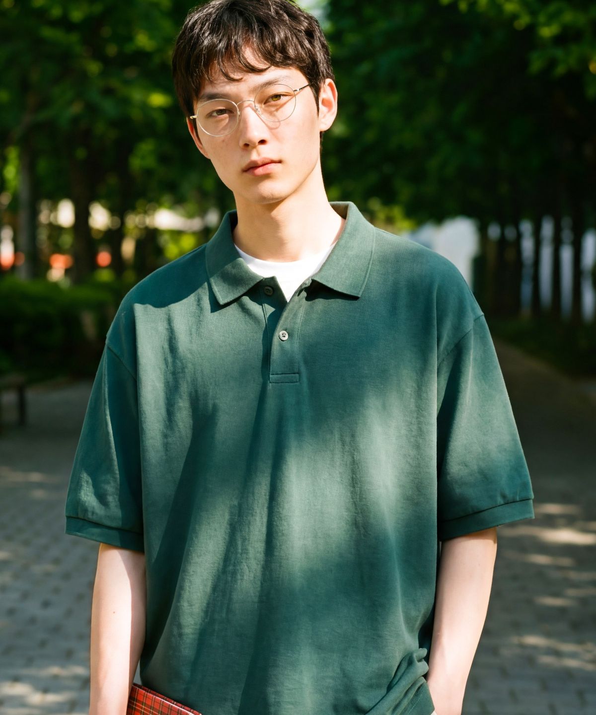 페플(FP142) 어던트 실켓 카라 반팔 다크그린 ISST1568