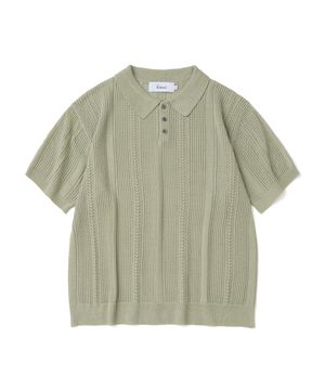 린넨 스카시 카라 반팔 니트 OLIVE