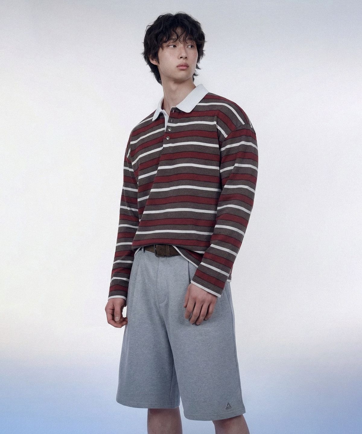 레코딩하우스(RECORDINGHOUSE) REC RUGBY SHIRT [BRICK]