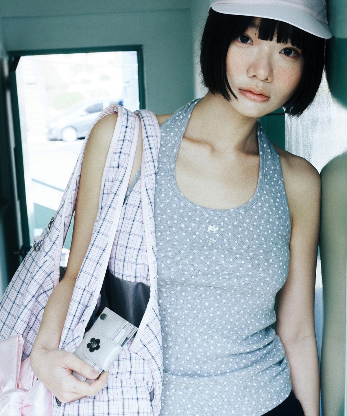 시월107(SIWL107) KAWAII Halter Sleeveless (Melange Grey)