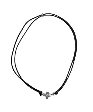 Void Cross String Necklace ((black))