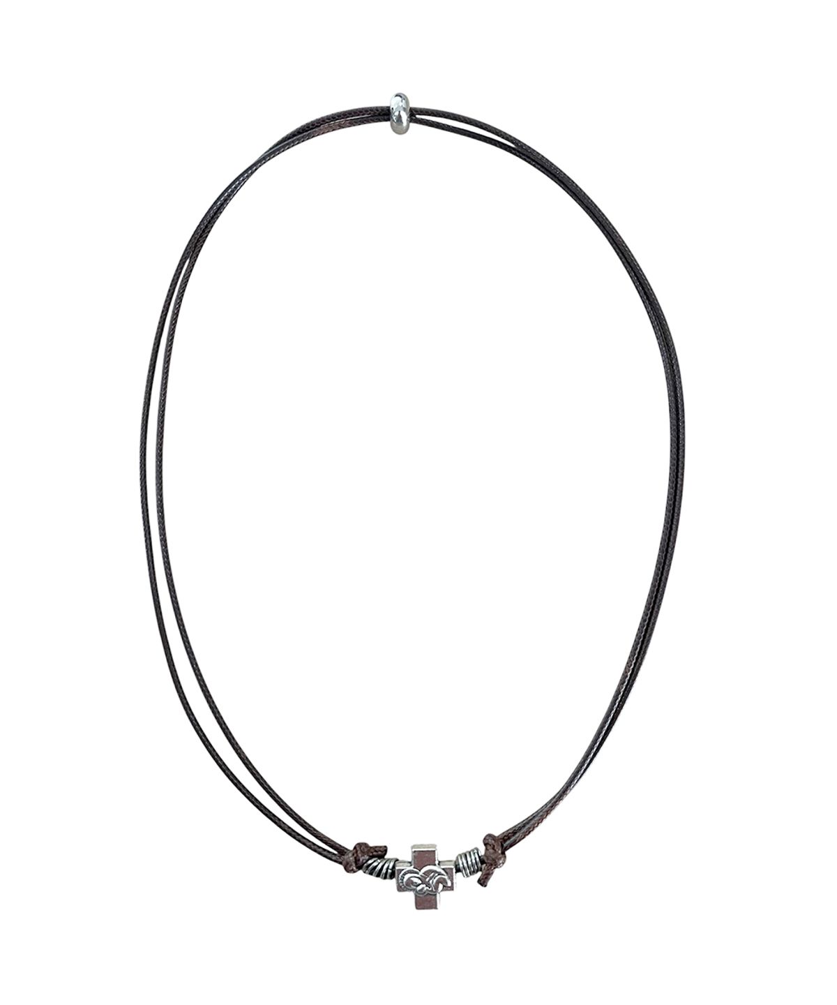스케이터락(SK8ER ROCK) Void Cross String Necklace ((brown))