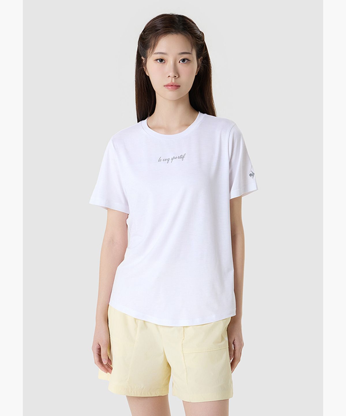 르꼬끄(LECOQ) 여성 루즈핏 슬럽 티셔츠 - 화이트 QR222ORS51