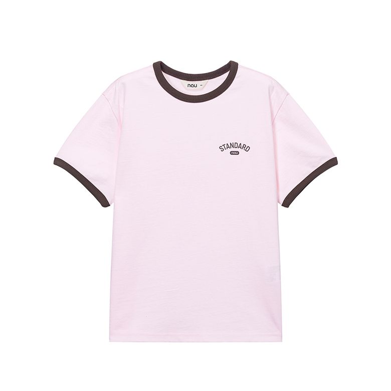 KIDS 코튼 링거 반팔 티셔츠 Light Pink