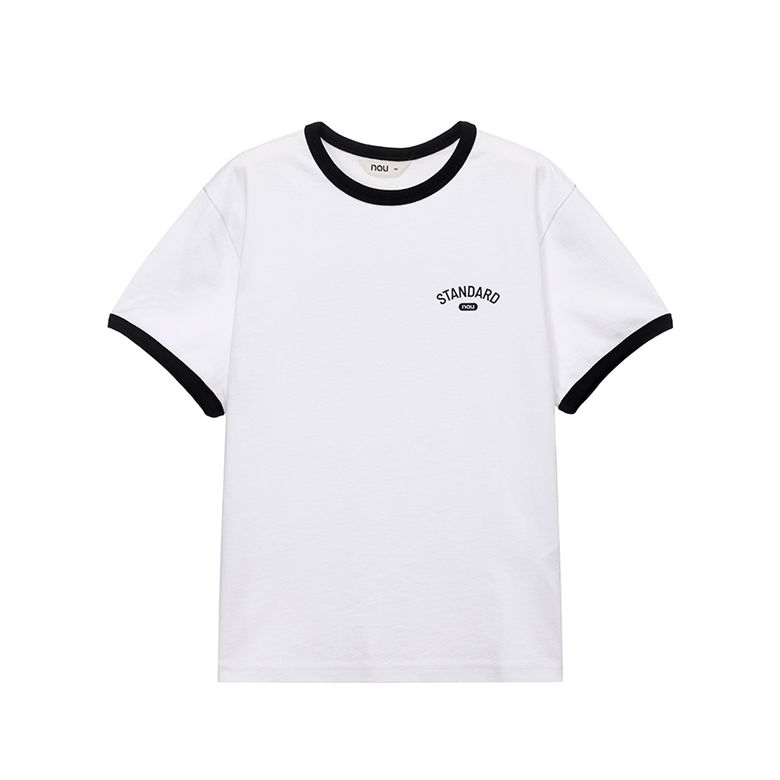 KIDS 코튼 링거 반팔 티셔츠 White